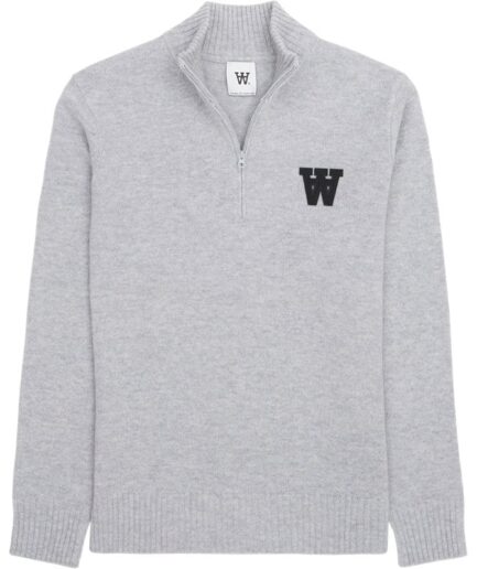 Wood Wood Blu Aa Halfzip Grey Sea