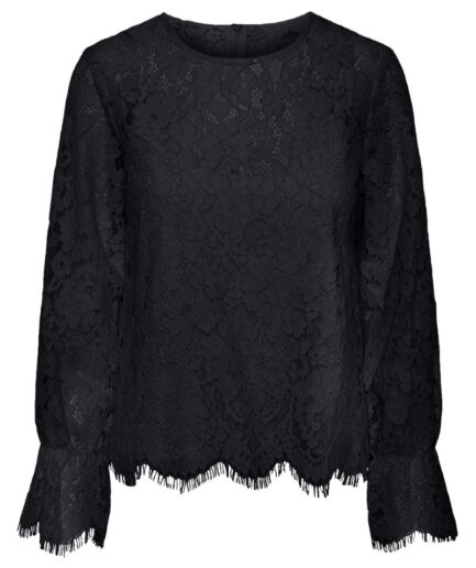 YAS  Bluse  Perla Ls Lace Top  Black