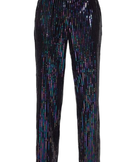 YAS  Bukser  YAS Eliva Sequin HW Straight Pant  Show Black