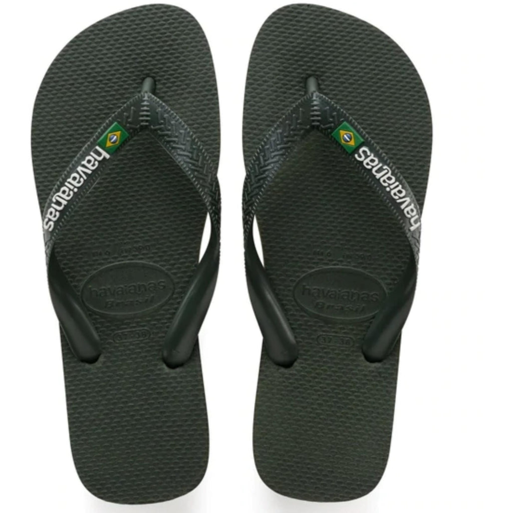 Havaianas Slippers Unisex Brazil Logo   Green Olive