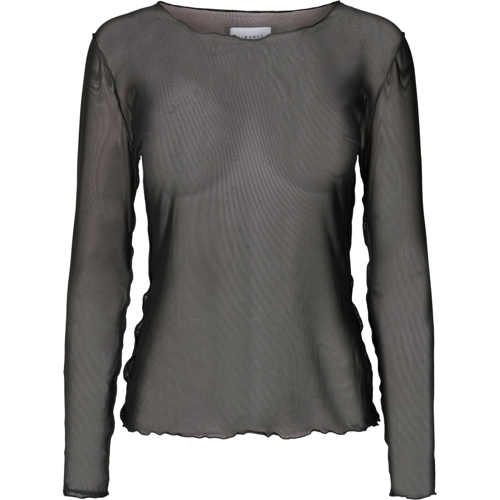 Liberte dame langærmet mesh top   Black