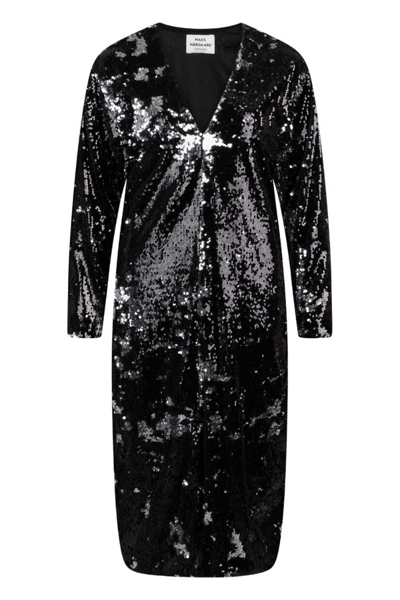 Mads Nørgaard  Kjole  Neo Sequins Phalia Dress  BlackSilver