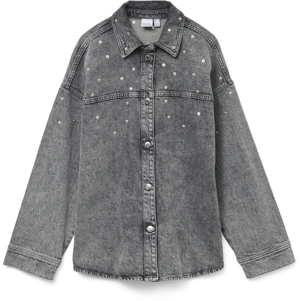 VERO MODA dame skjorte VMRIVA  Medium Grey Denim RIVETS