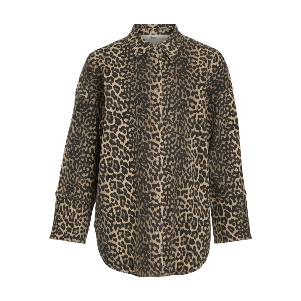 VILA dame skjorte VICHIA  Birch LEOPARD