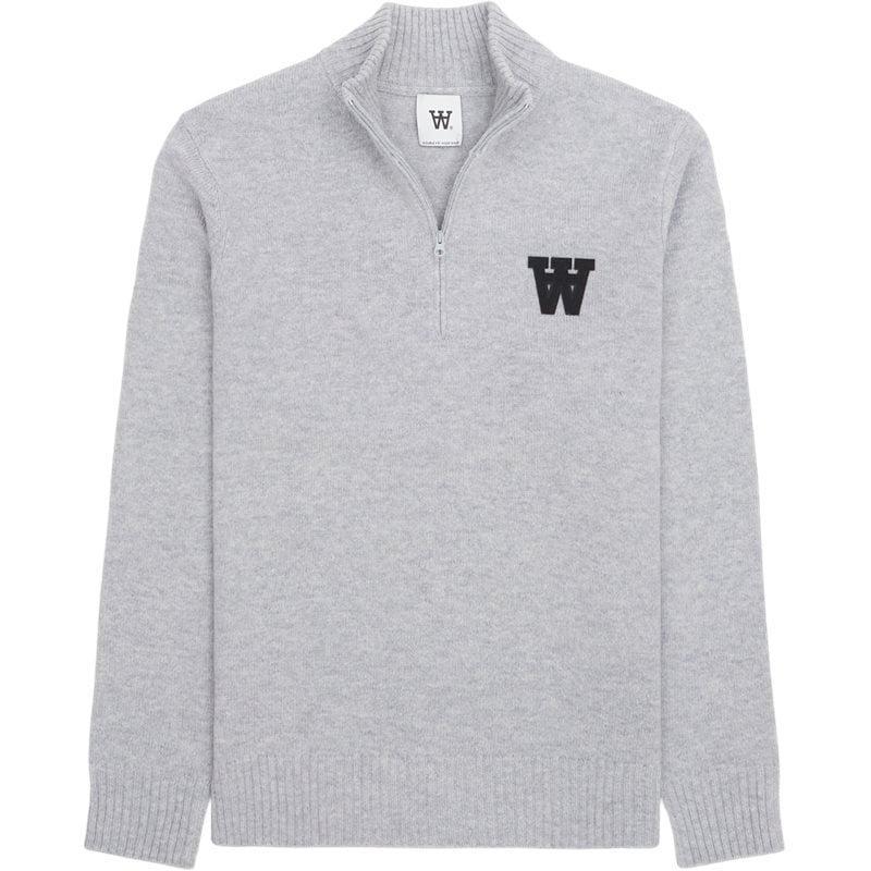 Wood Wood Blu Aa Halfzip Grey Sea