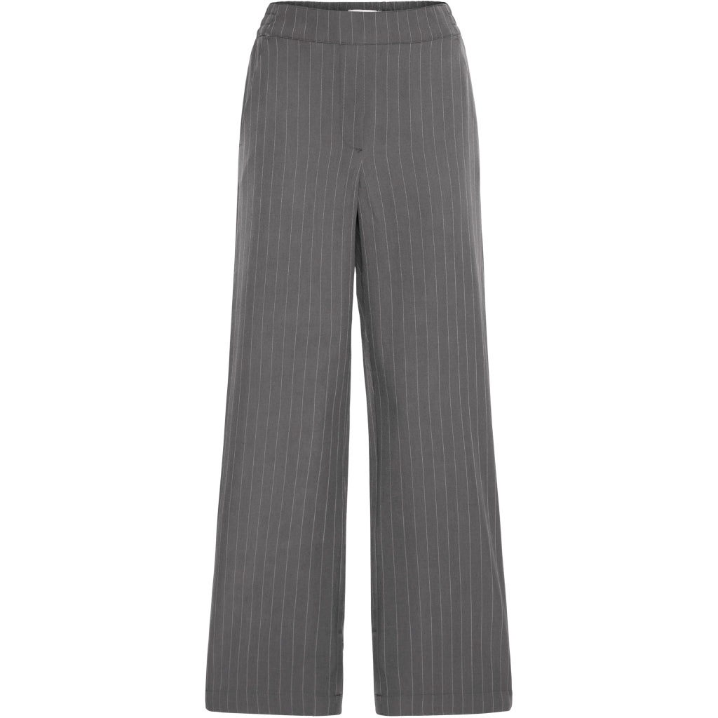 BYOUNG dame bukser BYMMIDDE  Dark Grey Mel Pinstripe Mix