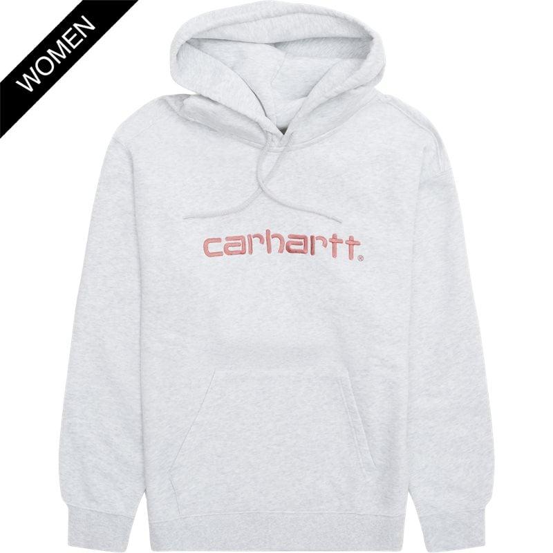 Carhartt Women W Hooded Carhartt Sweatshirt Ash Heatherdusty Rose