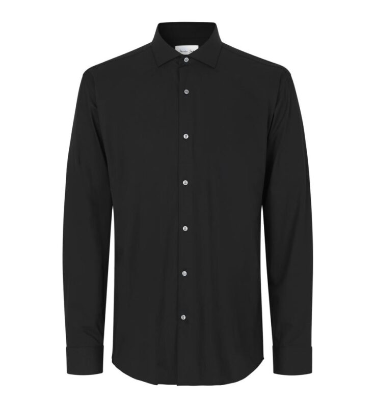 Seven Seas Hybrid Skjorte Modern Fit S Blackl