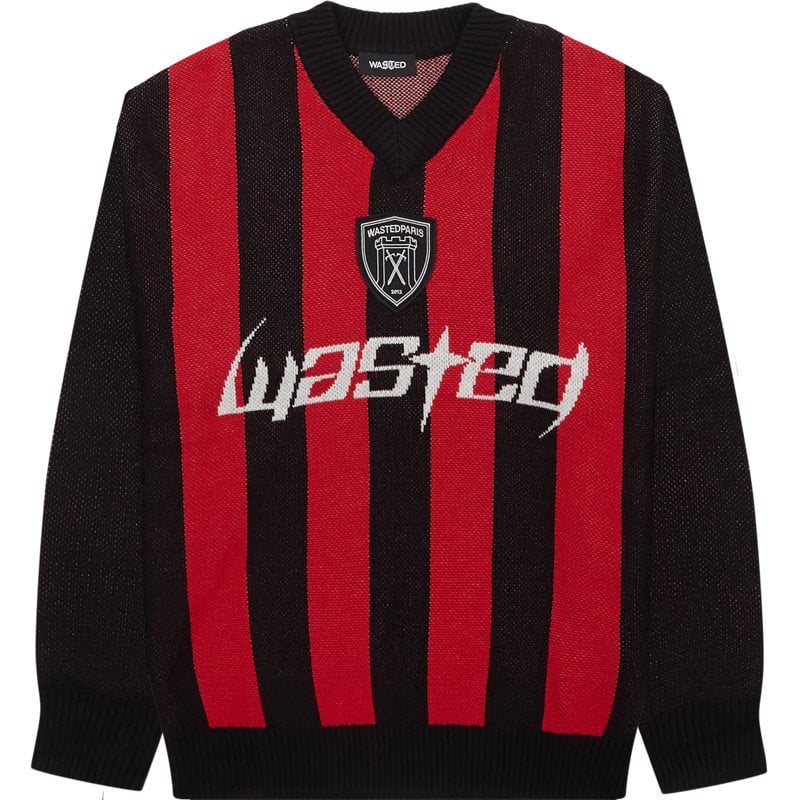 Wasted Paris Blade Sweater Strik Blackred