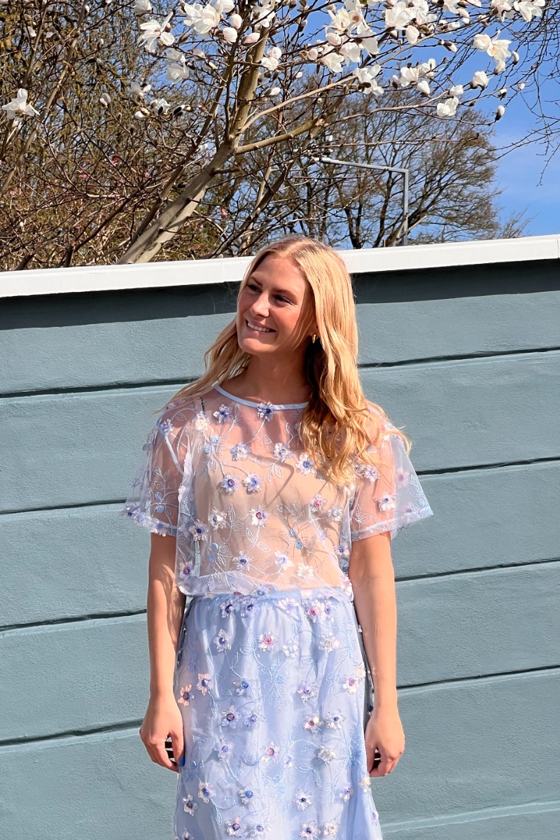 AView  Bluse  Denja Blouse  Light Blue Levering start juni