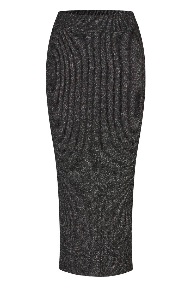 AView  Nederdel  Felicity Rib Lurex Skirt  BlackSilver