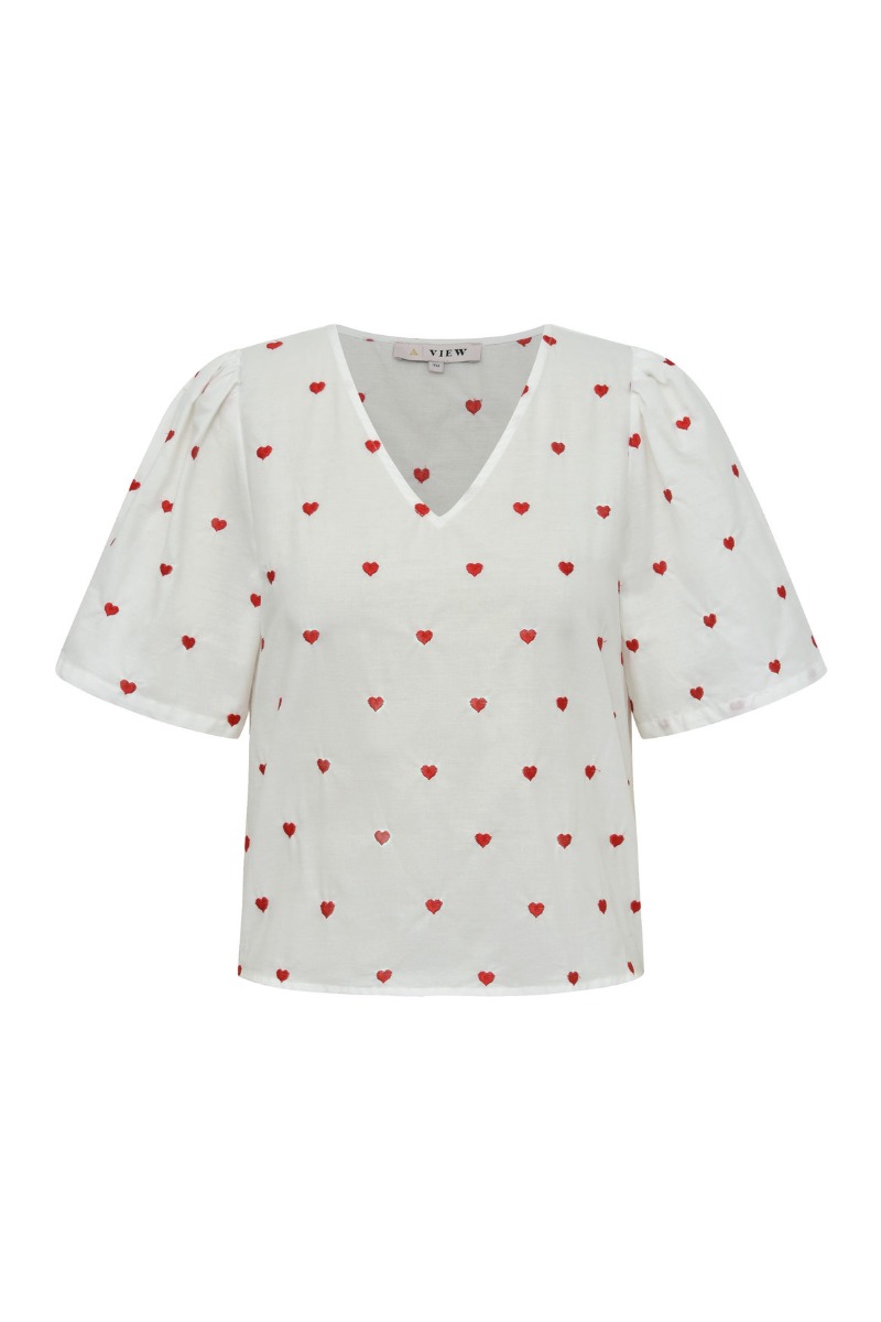 AView  Tshirt  Heart Blouse  Whitered
