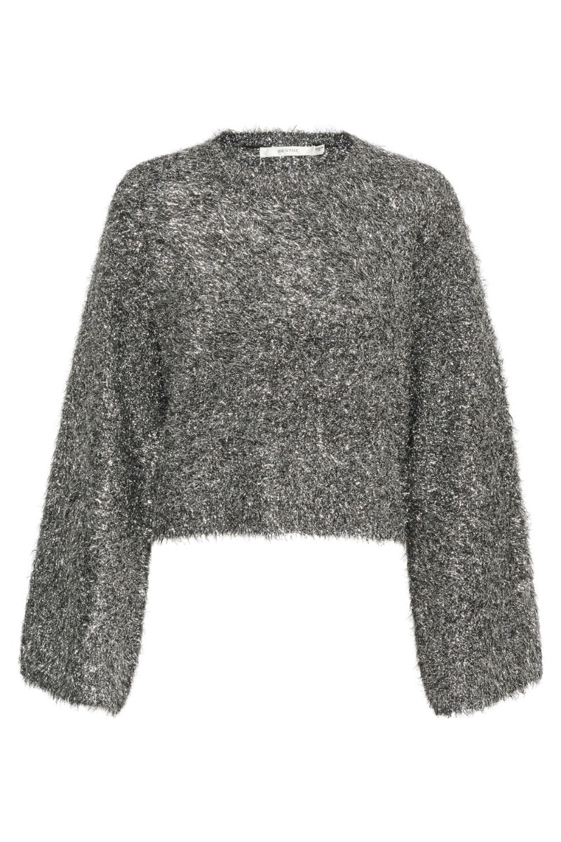 Gestuz  Bluse  MattianiGZ Cropped Pullover  Gun Metal