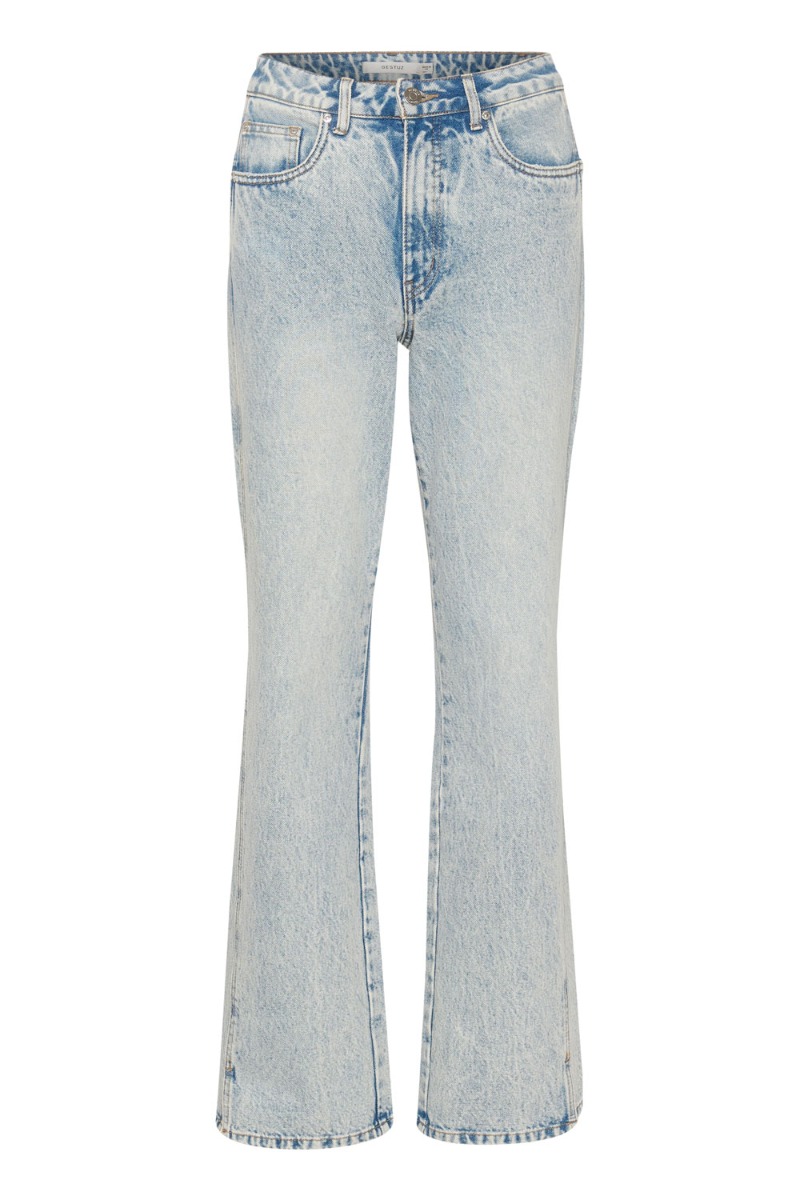 Gestuz  Jeans  AcidaGZ HW Straight Jeans  Light Blue Acid Wash