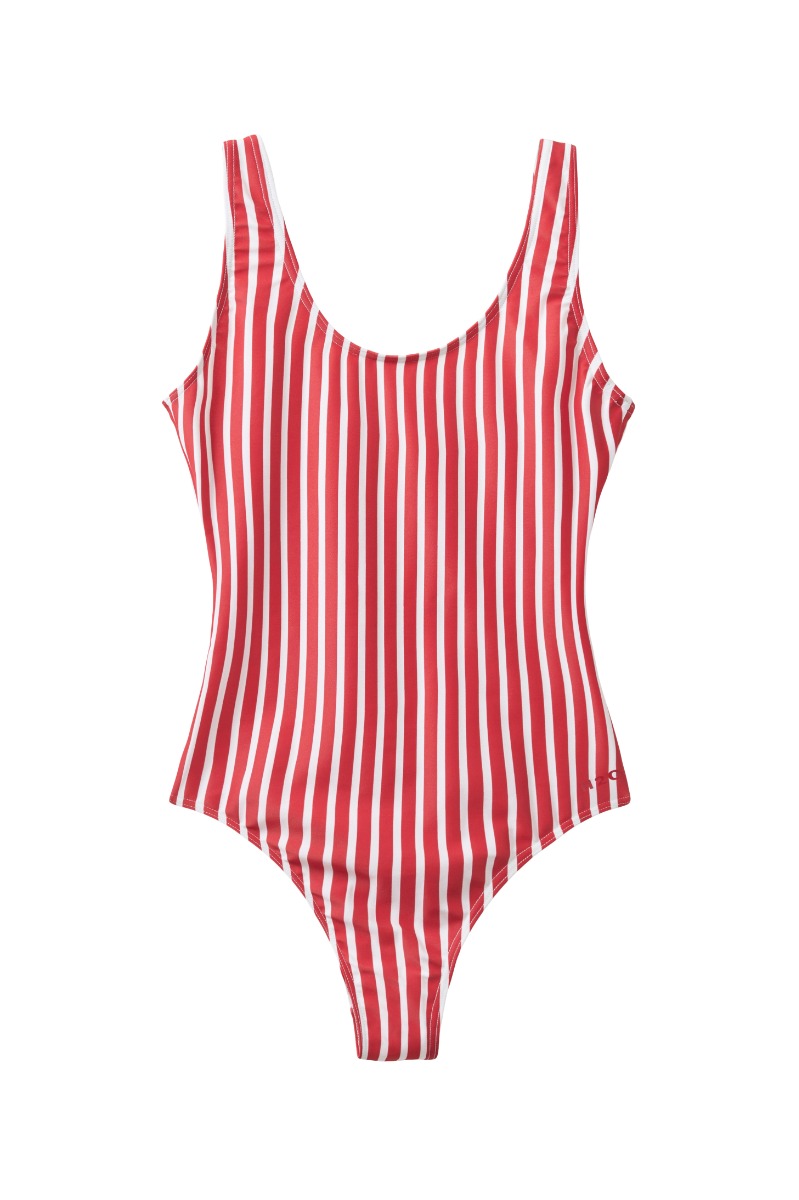 HO  Badedragt  Stripe Swim Suit  Red