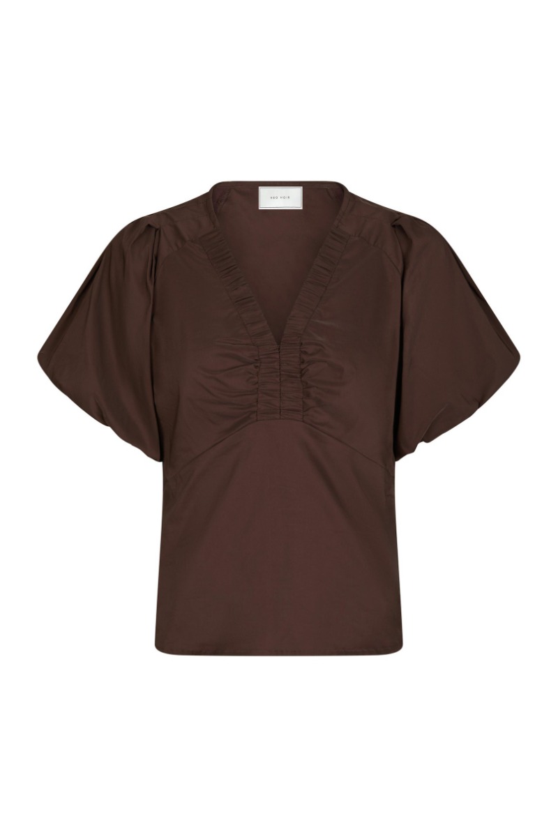 Neo Noir  Bluse  Irina Poplin Blouse  Dark brown