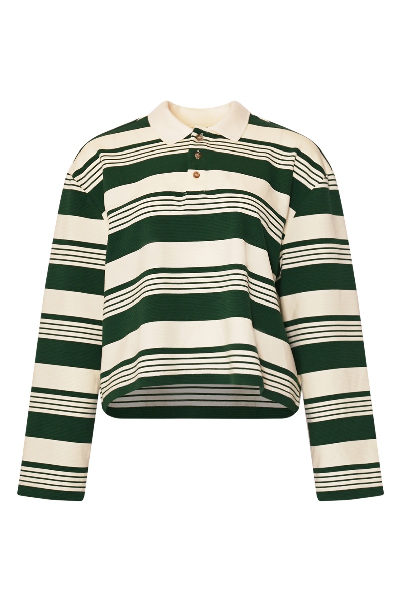 Noella  Bluse  Lynlee Polo  Green Off White Stripe